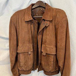 Men's Dark Brown Leather Jacket - Size L
